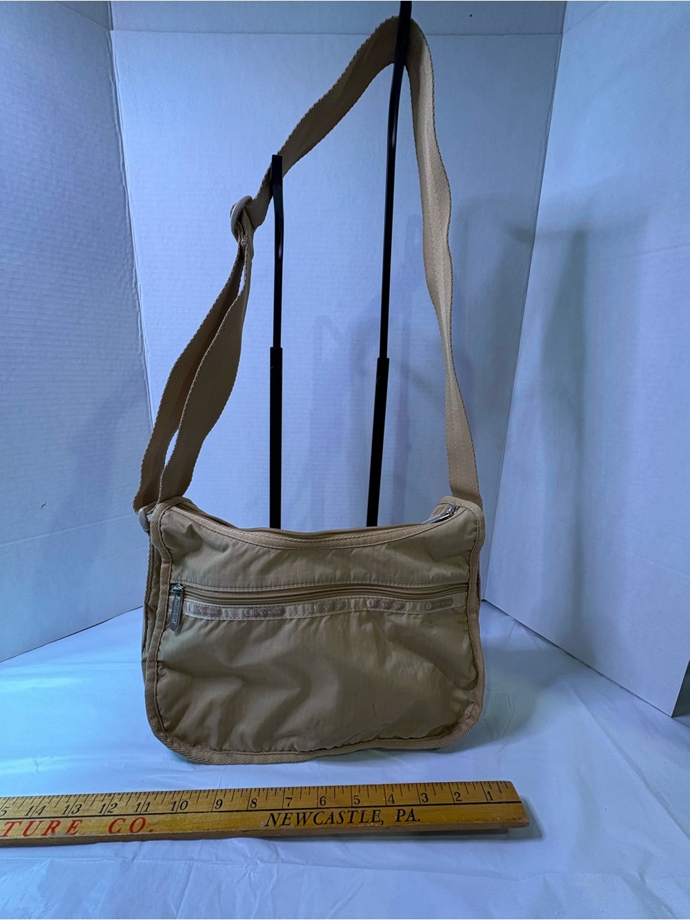 Lesportsac Beige Nylon Crossbody Messenger Bag